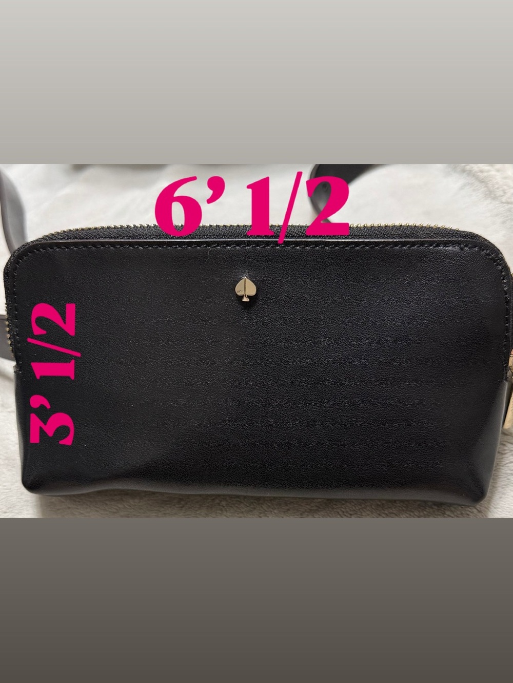 kate spade Black Leather Belt with Gold Spade Accent